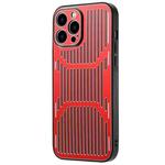 For iPhone 14 Hollow Heat Dissipation Metal Phone Case (Red)