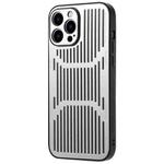 For iPhone 14 Hollow Heat Dissipation Metal Phone Case (Silver)