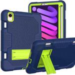 For iPad mini 6 Contrast Color Robot Shockproof Silicone + PC Tablet Case(Navy Blue Yellow Green)