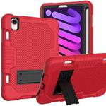 For iPad mini 6 Contrast Color Robot Shockproof Silicone + PC Tablet Case(Red Black)