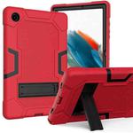 For Samsung Galaxy Tab A8 10.5 2021 X200 Contrast Color Robot Silicone + PC Tablet Case(Red Black)