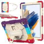 For Samsung Galaxy Tab A8 10.5 2021 X200 Contrast Color Robot Silicone + PC Tablet Case(Colorful Red)