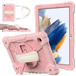 For Samsung Galaxy Tab A8 10.5 2021 X200 Contrast Color Robot Silicone + PC Tablet Case(Rose Gold)