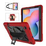 For Samsung Galaxy Tab S6 Lite P610 Contrast Color Robot Silicone + PC Tablet Case(Red Black)