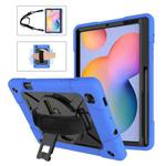 For Samsung Galaxy Tab S6 Lite P610 Contrast Color Robot Silicone + PC Tablet Case(Dark Blue Black)