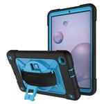 For Samsung Galaxy Tab A 8.4 T307 Contrast Color Robot Silicone + PC Tablet Case(Black Blue)