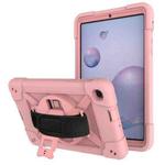 For Samsung Galaxy Tab A 8.4 T307 Contrast Color Robot Silicone + PC Tablet Case(Rose Gold)