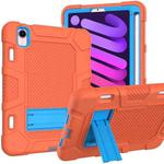 For iPad mini 6 Contrast Color Robot Silicone + PC Tablet Case(Orange Blue)