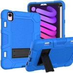 For iPad mini 6 Contrast Color Robot Silicone + PC Tablet Case(Blue Black)