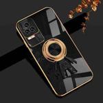 For Xiaomi Redmi K50 6D Plating Astronaut Ring Kickstand Phone Case(Black)