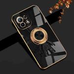 For Xiaomi Mi 11 6D Plating Astronaut Ring Kickstand Phone Case(Black)