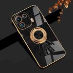 For Xiaomi Mi 11 Pro 6D Plating Astronaut Ring Kickstand Phone Case(Black)