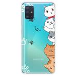 For Galaxy A71 Lucency Painted TPU Protective(Meow Meow)