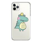 For iPhone 11 Pro Max Lucency Painted TPU Protective(Bird Crocodile)