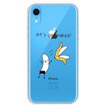 For iPhone XR Transparent Painted TPU Protective Phone Case(Banana)