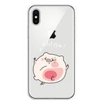 For iPhone XS Lucency Painted TPU Protective(Hit The Face Pig)