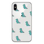 For iPhone XS Max Lucency Painted TPU Protective(Mini Dinosaur)