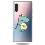 For Galaxy Note 10 Lucency Painted TPU Protective(Bird Crocodile)