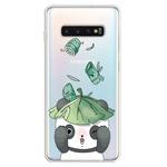 For  Galaxy S10 Plus Lucency Painted TPU Protective(Lotus Leaf Panda)
