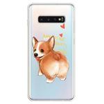 For  Galaxy S10 Plus Lucency Painted TPU Protective(Corgi)
