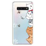 For  Galaxy S10 Plus Lucency Painted TPU Protective(Meow Meow)