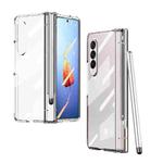 For Samsung Galaxy Z Fold4 Full Body Integrated Electroplating Hinge Phone Case with Pen Slot(Transparent)