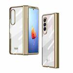 For Samsung Galaxy Z Fold4 Full Body Electroplating Hinge Phone Case(Gold)