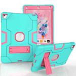 Contrast Color Robot Silicone + PC Tablet Case For iPad 6 / iPad Pro 9.7 2016(Mint Green + Rose Red)