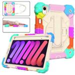 For iPad mini 6 Contrast Color Robot Silicone + PC Tablet Case(Colorful Blue)