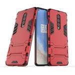 For OnePlus 8 Shockproof PC + TPU Case with Holder(Red)
