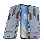 For OnePlus 8 Shockproof PC + TPU Case with Holder(Navy Blue)