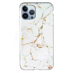 For iPhone 13 Pro IMD Marble Pattern TPU Phone Case (White)