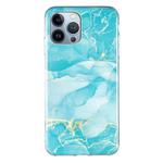 For iPhone 13 Pro Max IMD Marble Pattern TPU Phone Case (Green)