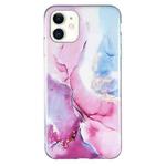 For iPhone 11 IMD Marble Pattern TPU Phone Case (Pink Blue)