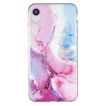 For iPhone XR IMD Marble Pattern TPU Phone Case(Pink Blue)
