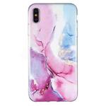 For iPhone X / XS IMD Marble Pattern TPU Phone Case(Pink Blue)