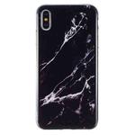 For iPhone XS Max IMD Marble Pattern TPU Phone Case(Black)