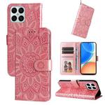 For Honor X8 / X30i Embossed Sunflower Leather Phone Case(Rose Gold)