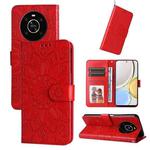 For Honor X30 / X9 5G / 4G Embossed Sunflower Leather Phone Case(Red)