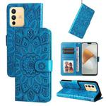 For vivo S12 / V23 5G Embossed Sunflower Leather Phone Case(Blue)