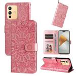 For vivo S12 / V23 5G Embossed Sunflower Leather Phone Case(Rose Gold)