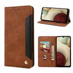 For Samsung Galaxy A03 Skin Feel Splicing Leather Phone Case(Brown)
