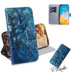 For Huawei P40 3D Colored Drawing Horizontal Flip Leather Case with Holder & Card Slot & Wallet(Prunus Armeniaca)