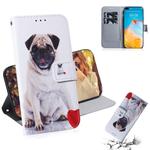 For Huawei P40 3D Colored Drawing Horizontal Flip Leather Case with Holder & Card Slot & Wallet(Pug)