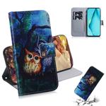 For Huawei P40 Lite 3D Colored Drawing Horizontal Flip Leather Case with Holder & Card Slot & Wallet(Owl)