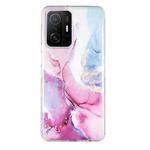 For Xiaomi 11T Pro IMD Marble Pattern TPU Phone Case(Pink Blue)