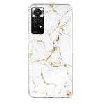 For Xiaomi Redmi Note 11 Global IMD Marble Pattern TPU Phone Case(White)