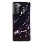 For Samsung Galaxy S21+ 5G IMD Marble Pattern TPU Phone Case(Black)