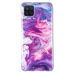For Samsung Galaxy A12 5G IMD Marble Pattern TPU Phone Case(Red)