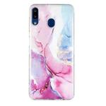 For Samsung Galaxy A20e IMD Marble Pattern TPU Phone Case(Pink Blue)